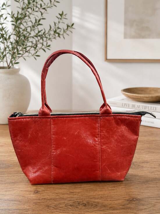 Smateria Handbags - Smateria Red Crossbody Tote Bag Recycled Nylon Vegan Shoulder Bag Fair Trade